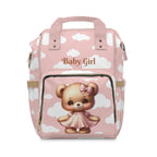 Girls Bear Baby  Diaper Backpack with "Psalm 46:5" Scripture