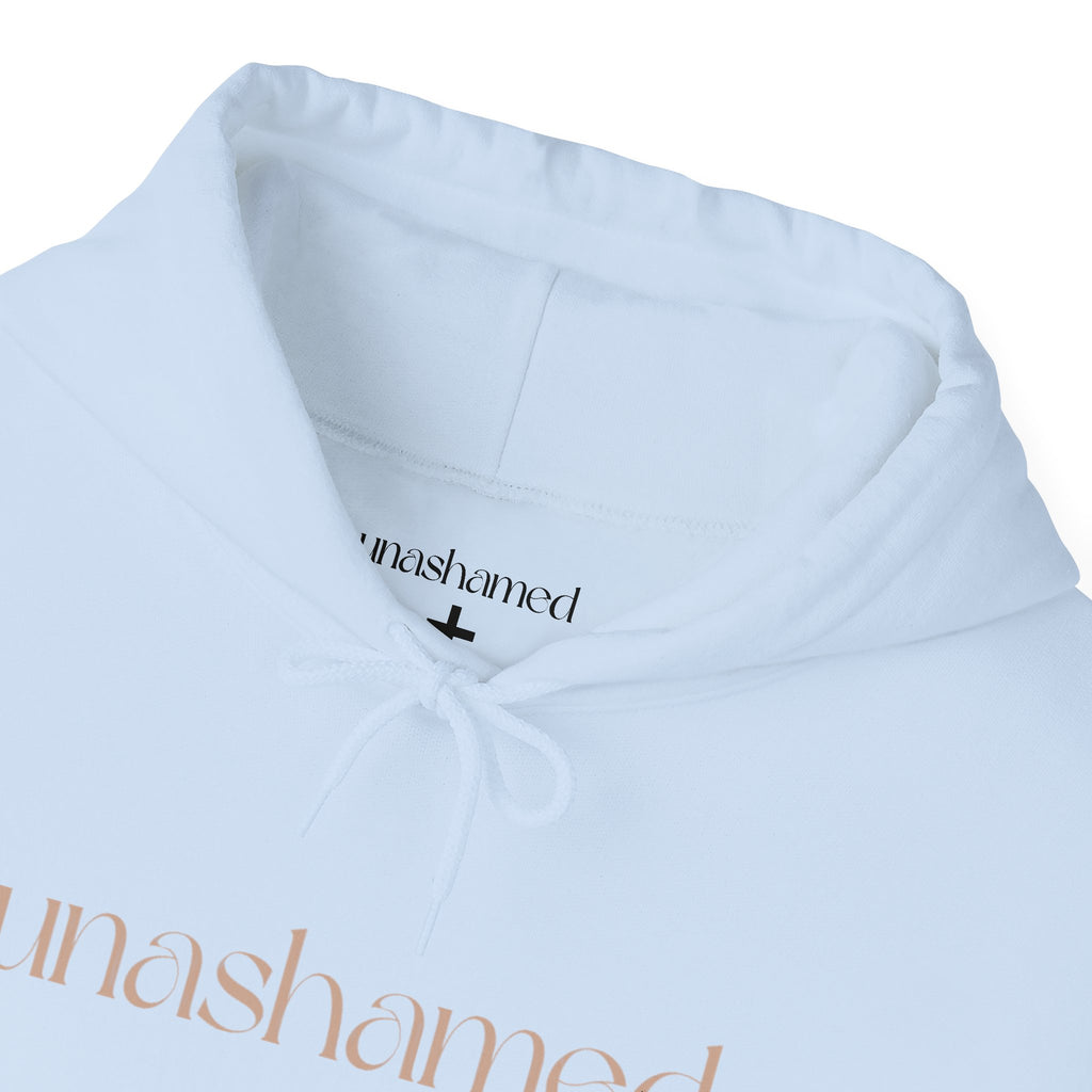 Men & Women Hoodies (Unisex) - I am UNASHAMED beige font