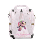 Girls Turtle Baby Diaper Backpack with "Psalm 46:5" Scripture