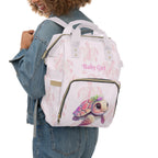 Girls Turtle Baby Diaper Backpack with "Psalm 46:5" Scripture