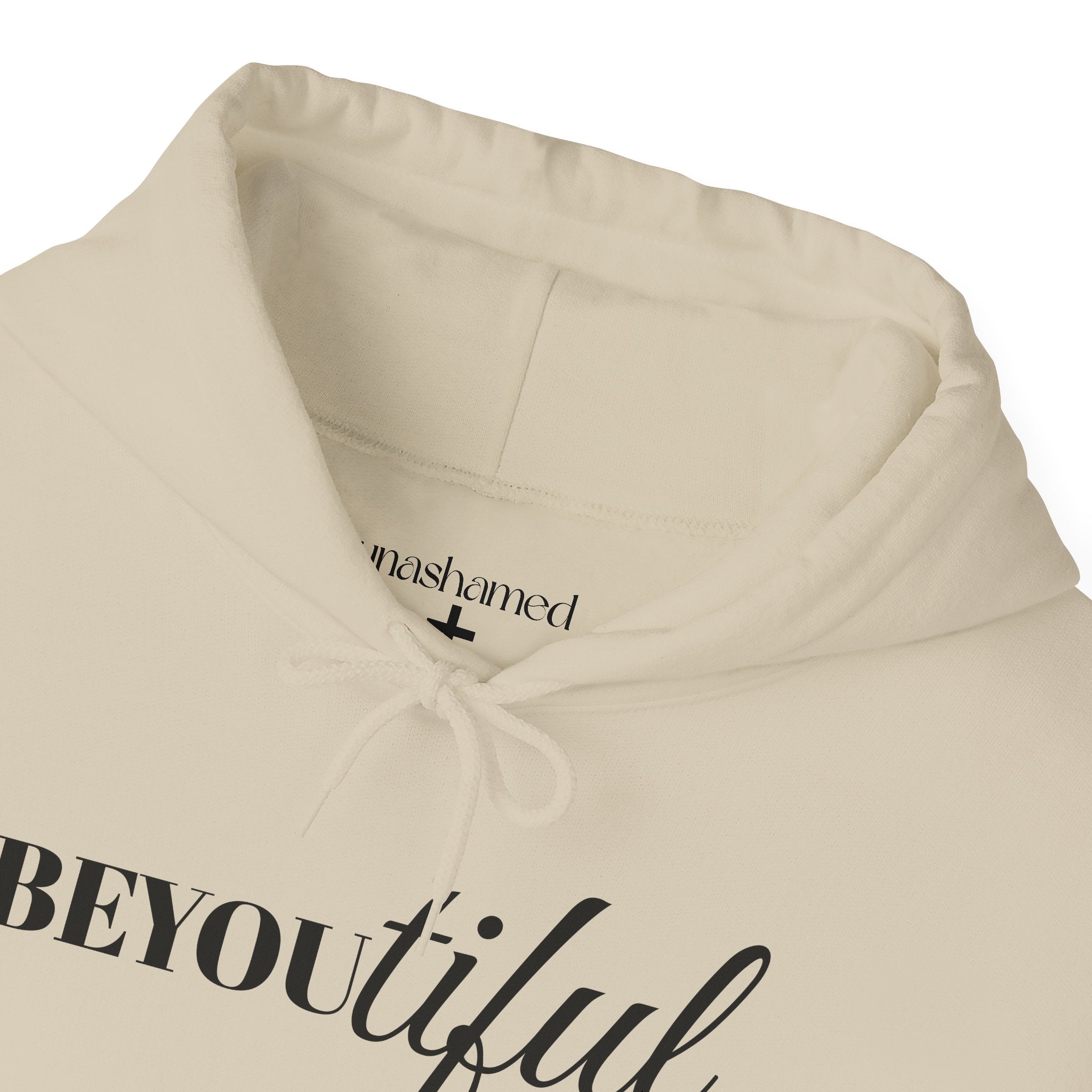 BEYOUtiful Hoodie | Faith Christian Heart Sleeve Design