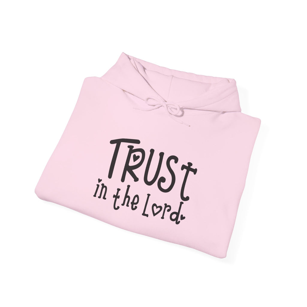 Trust in the Lord Hoodie | Faith Christian Heart Sleeve Design