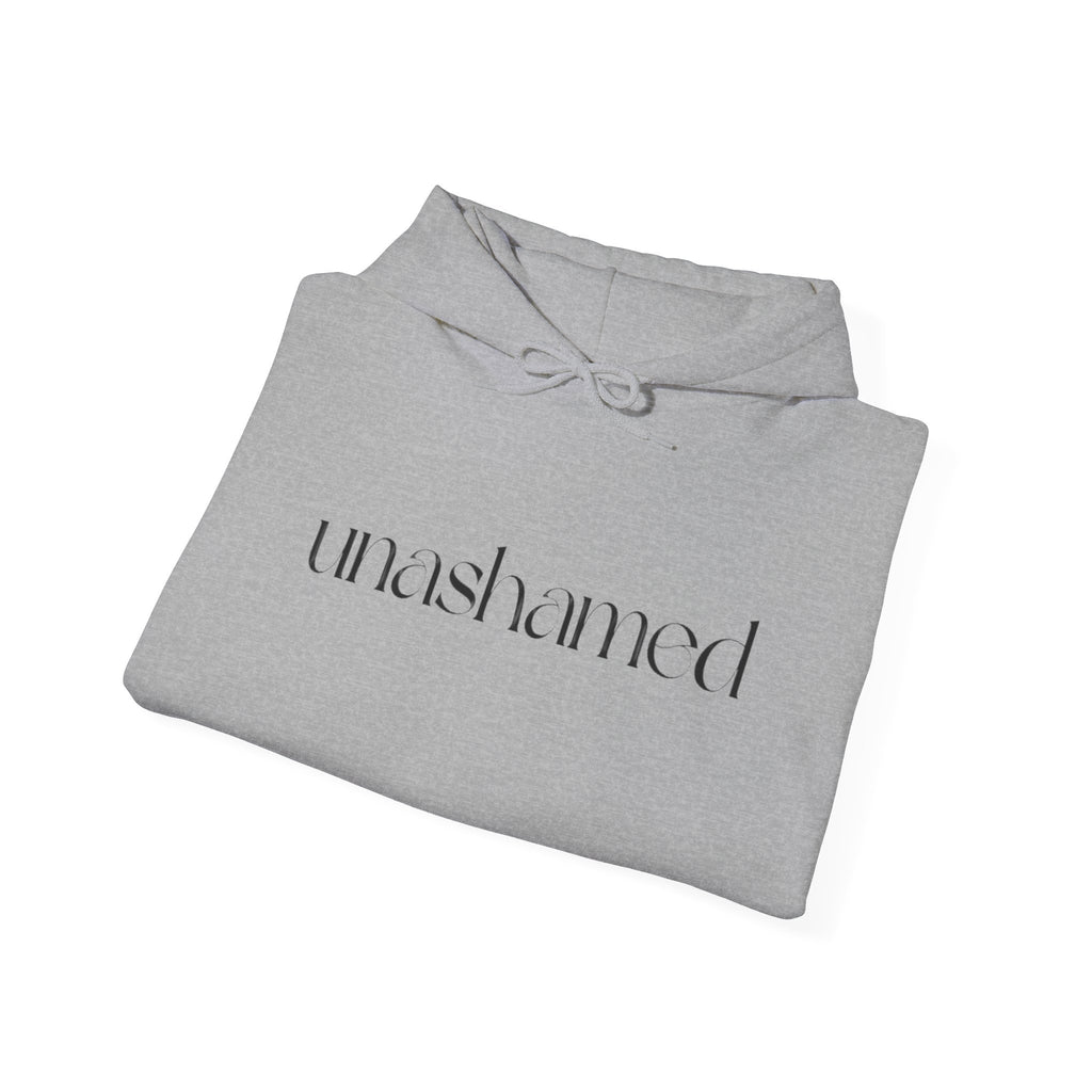 Men & Women Hoodies (Unisex) - I am UNASHAMED black font