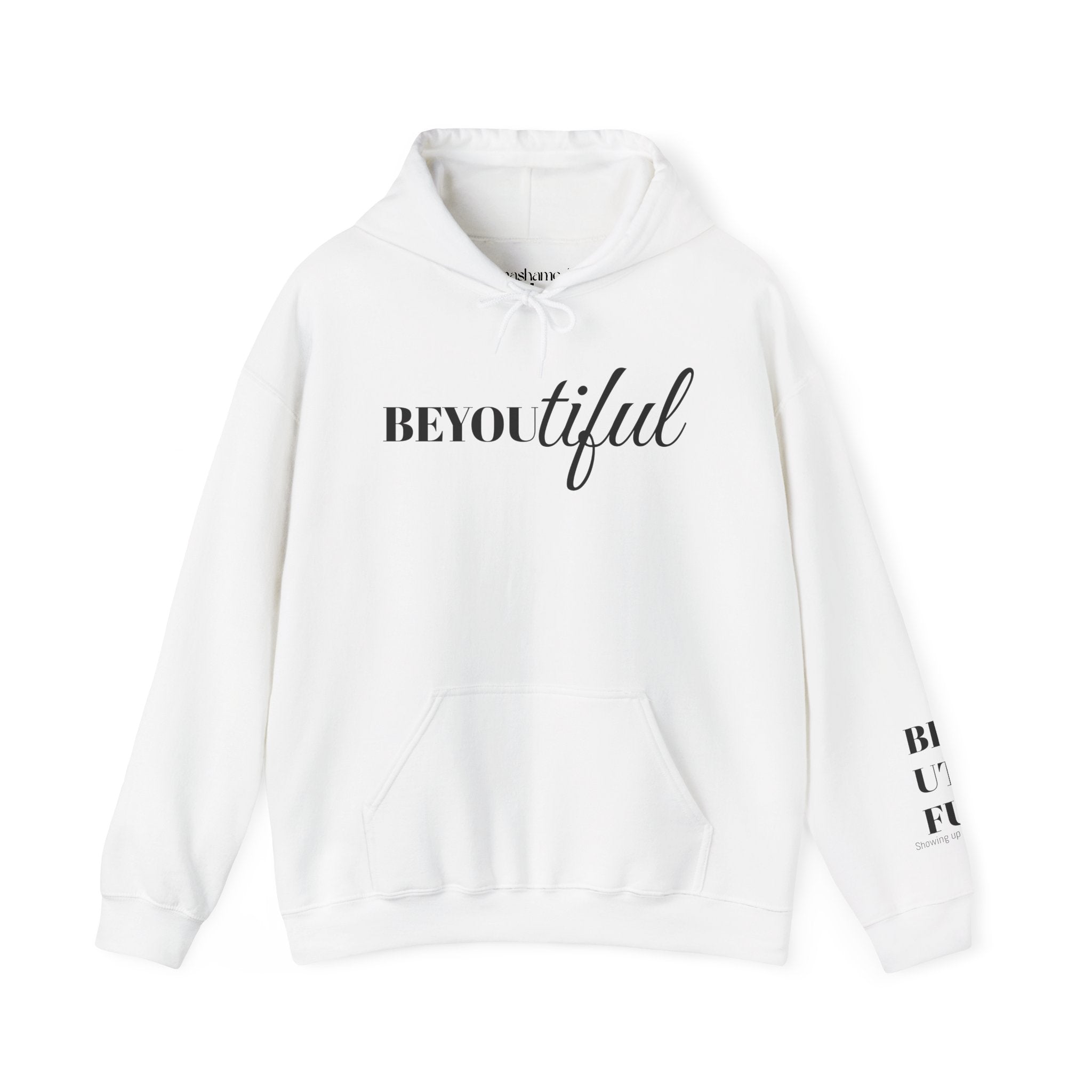BEYOUtiful Hoodie | Faith Christian Heart Sleeve Design