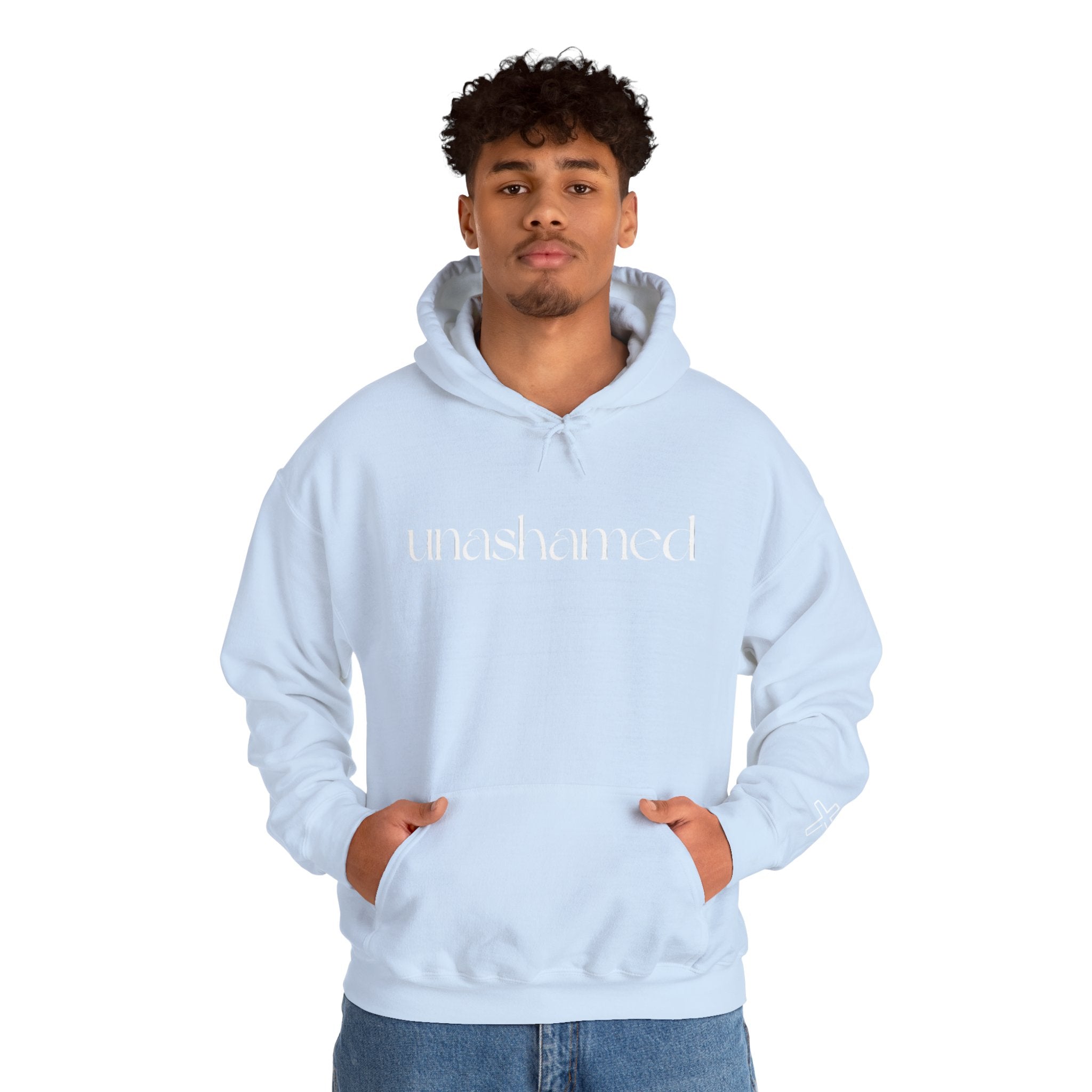 Men & Women Hoodies (Unisex) - I am UNASHAMED white font