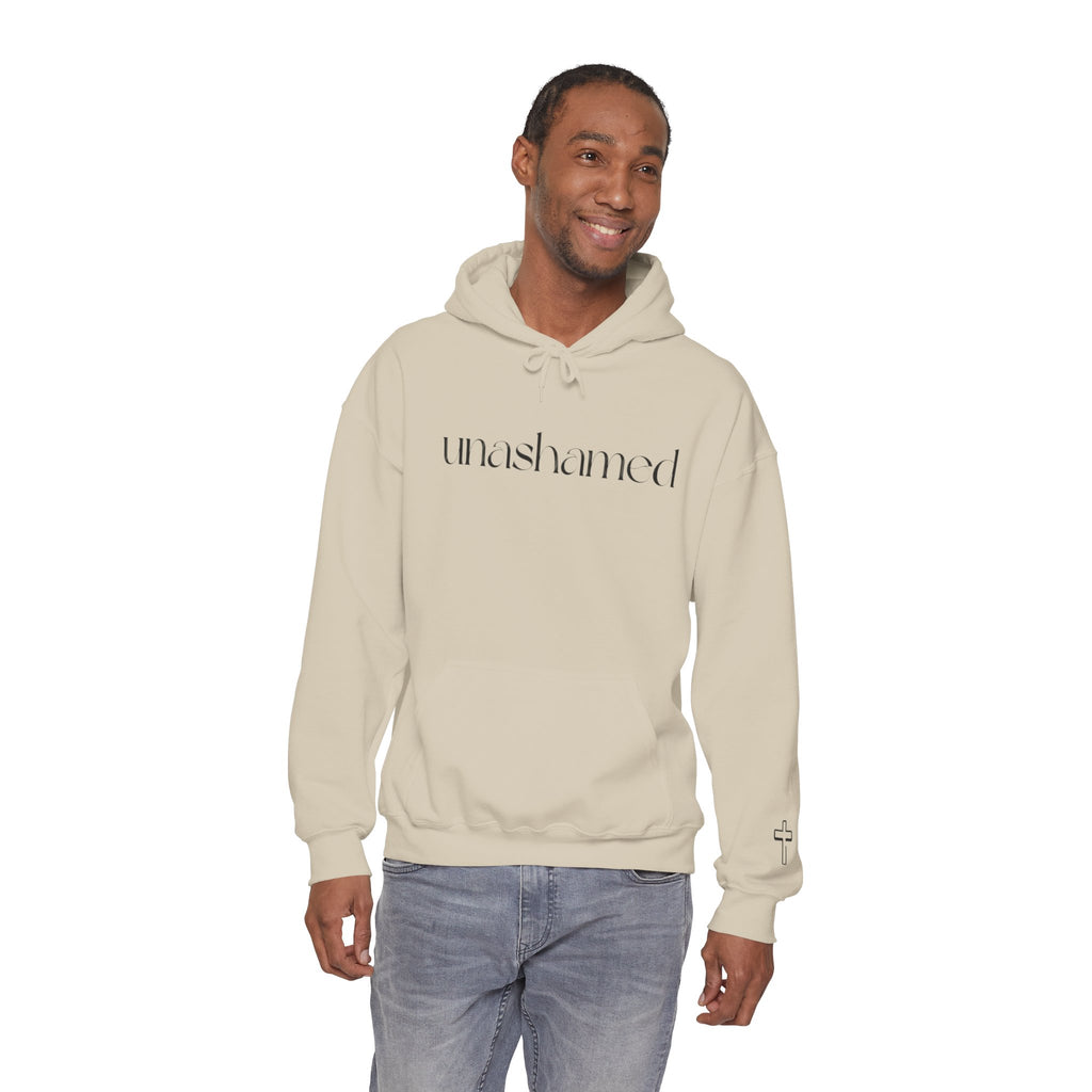 Men & Women Hoodies (Unisex) - I am UNASHAMED black font