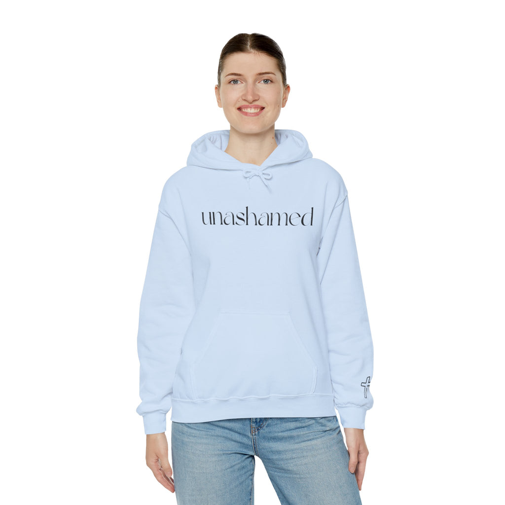 Men & Women Hoodies (Unisex) - I am UNASHAMED black font