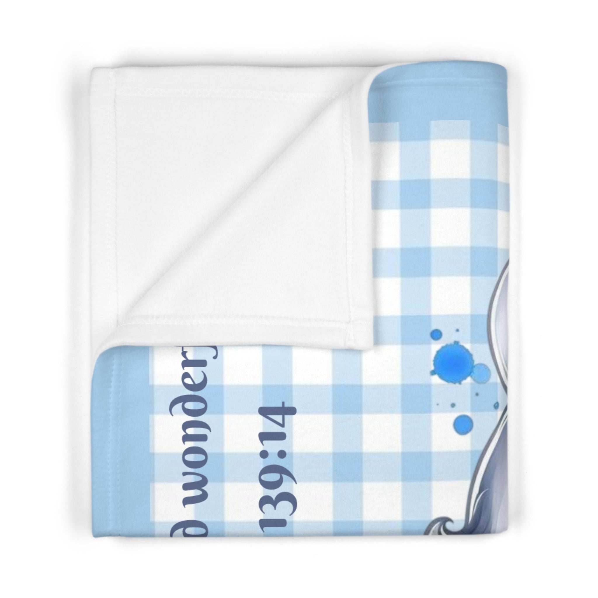 Boys Elephant Baby Blanket with "Psalm 139:14" Scripture
