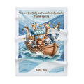 Boys Noah's Ark Baby Blanket with "Psalm 139:14" Scripture
