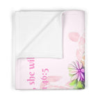 Girls Turtle Baby Blanket with "Psalm 46:5" Scripture