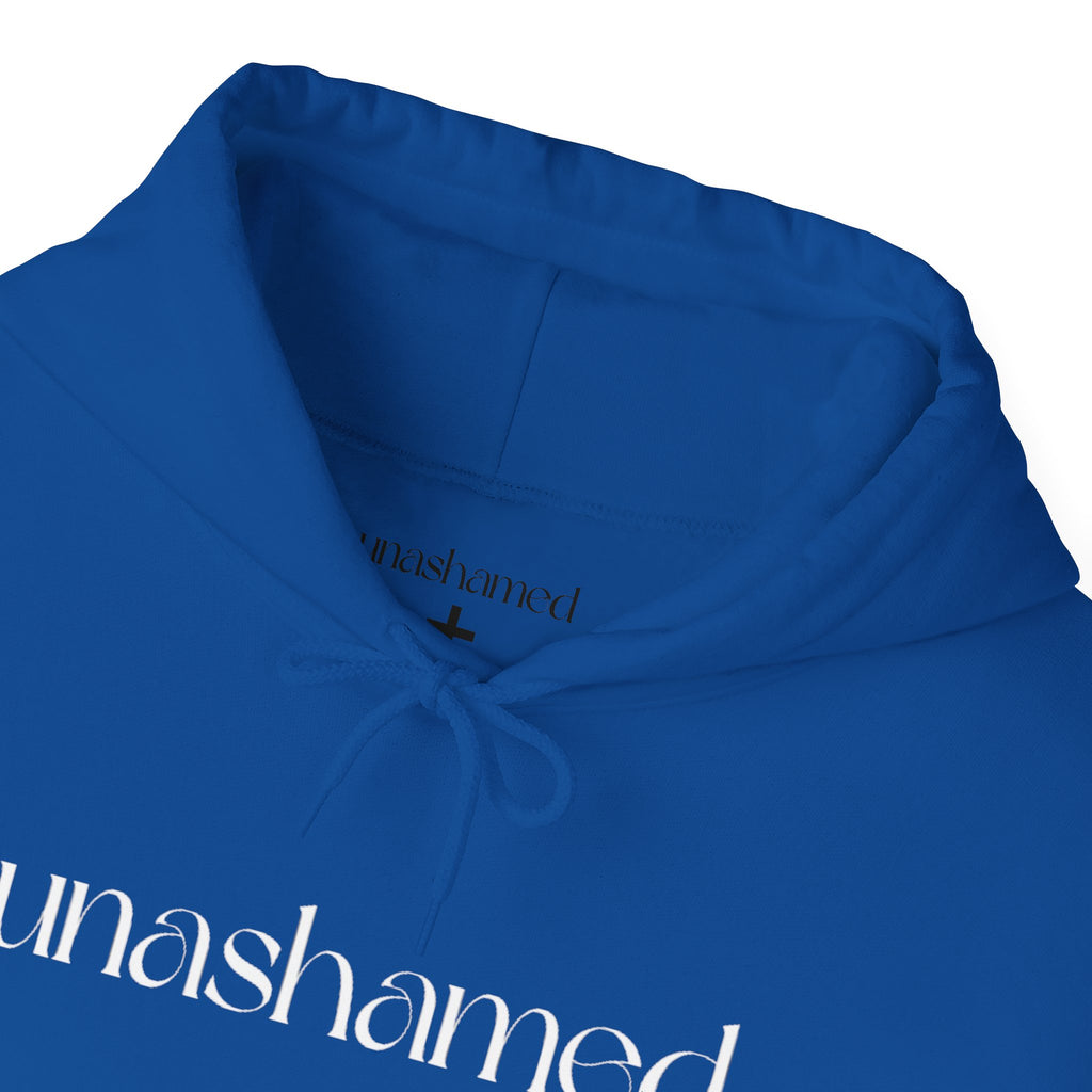 Men & Women Hoodies (Unisex) - I am UNASHAMED white font
