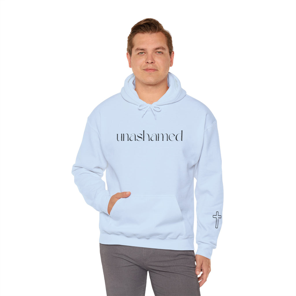 Men & Women Hoodies (Unisex) - I am UNASHAMED black font