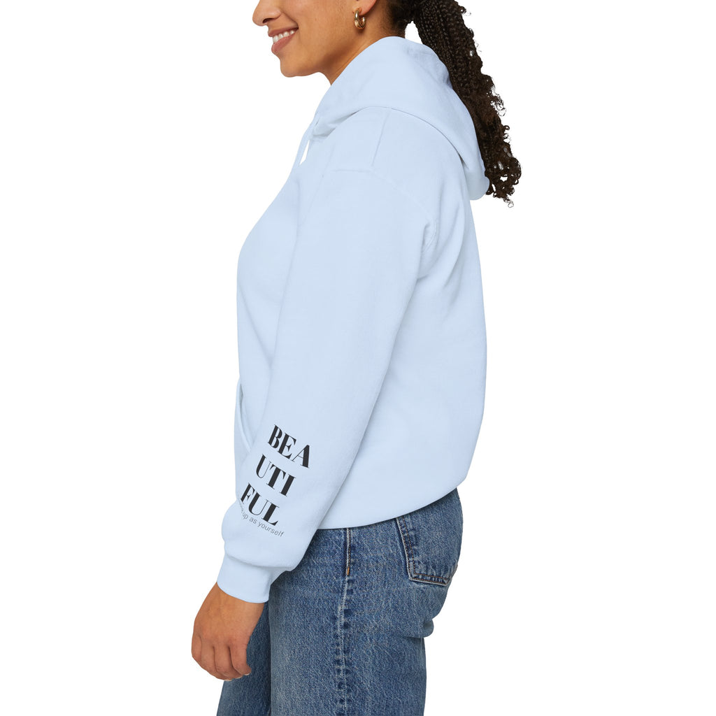BEYOUtiful Hoodie | Faith Christian Heart Sleeve Design