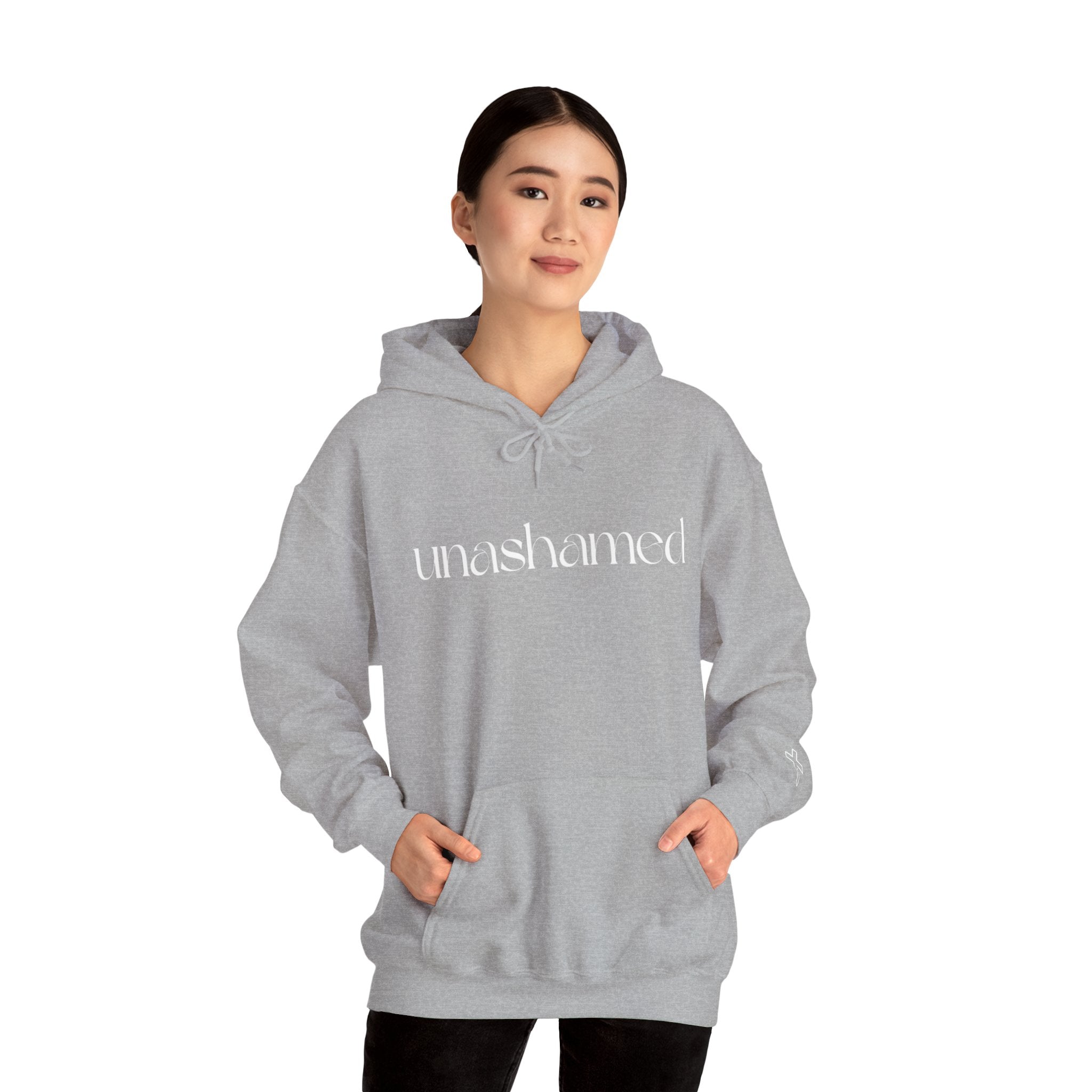 Men & Women Hoodies (Unisex) - I am UNASHAMED white font