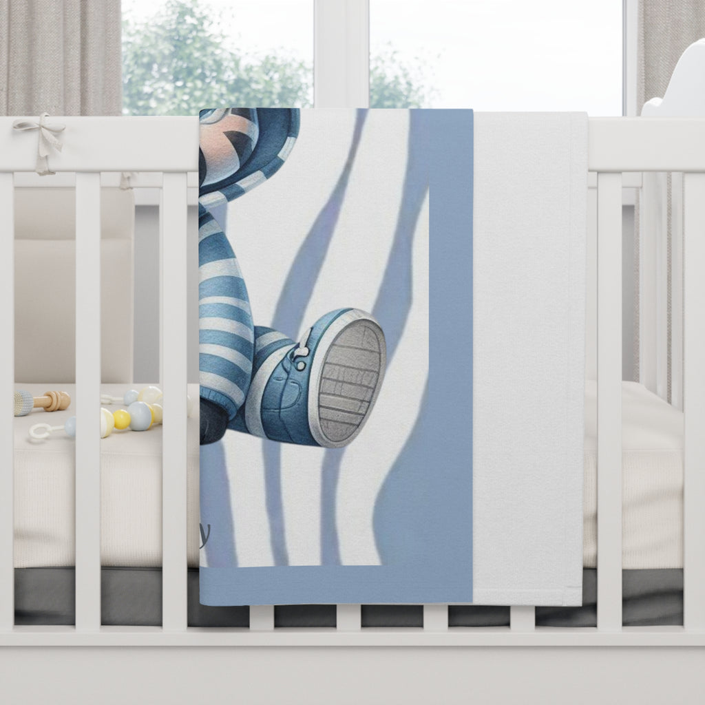 Boys Zebra Baby Blanket with "Psalm 139:14" Scripture