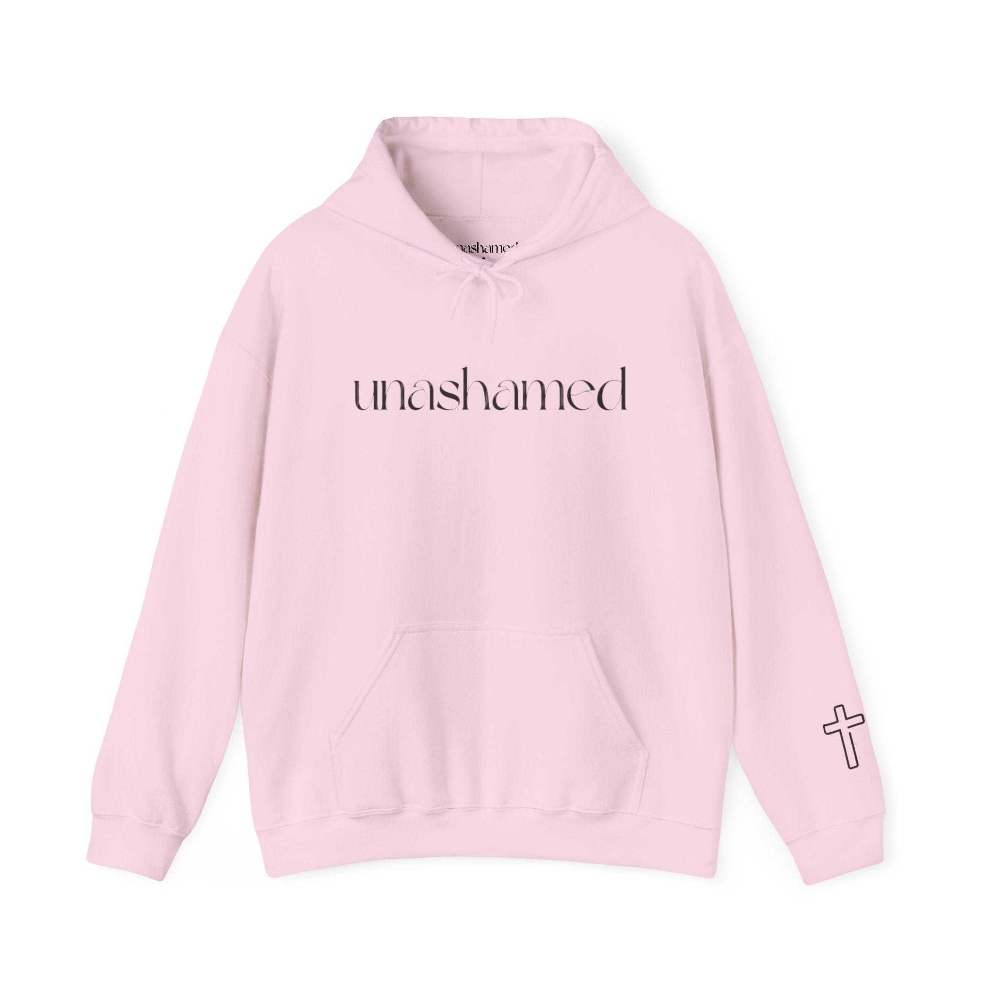 Men & Women Hoodies (Unisex) - I am UNASHAMED black font