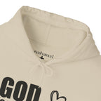 God is Within Her Hoodie | Faith Christian Heart Sleeve Design