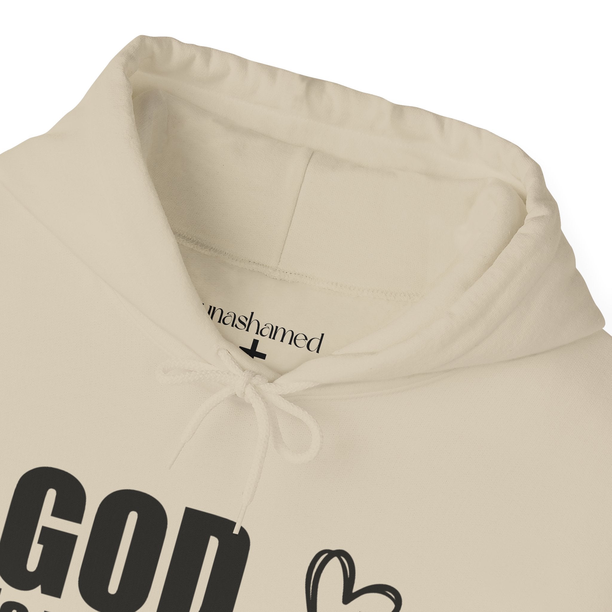 God is Within Her Hoodie | Faith Christian Heart Sleeve Design