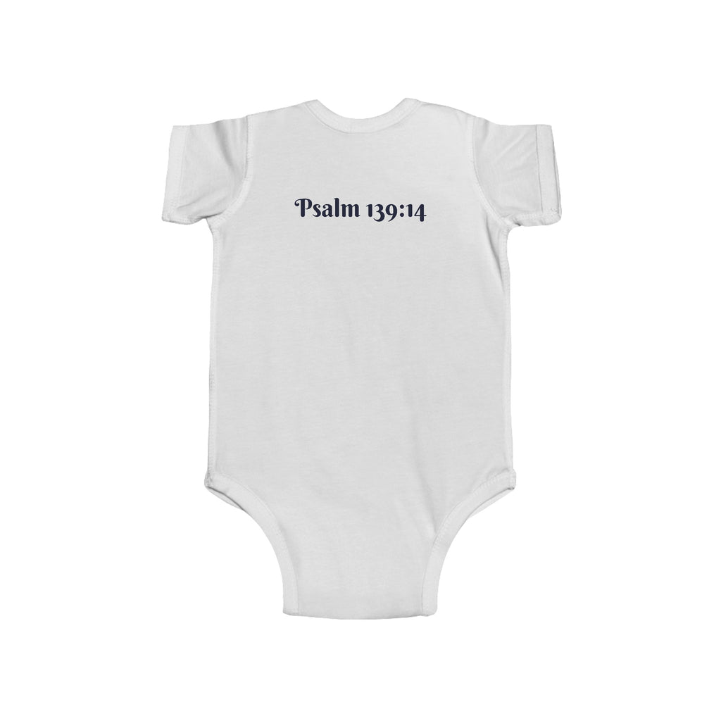 Boys Leopard Infant Bodysuit  with "Psalm 139:14" Scripture