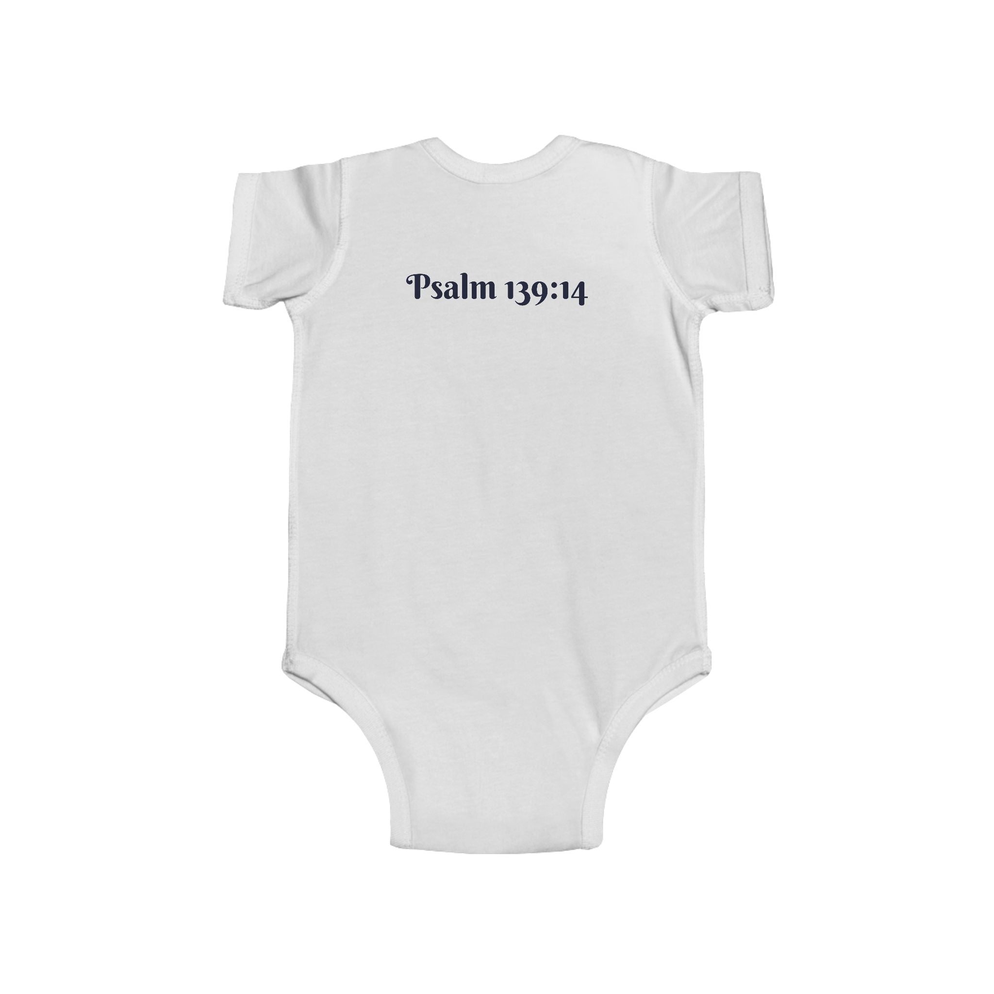 Boys Leopard Infant Bodysuit  with "Psalm 139:14" Scripture