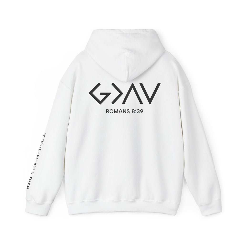 Men Hoodie - Romans 8:39 | GOD IS GREATER THAN MY HIGHS AND MY LOWS
