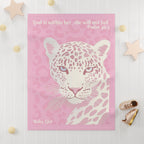 Girls Leopard Baby Blanket with "Psalm 46:5" Scripture