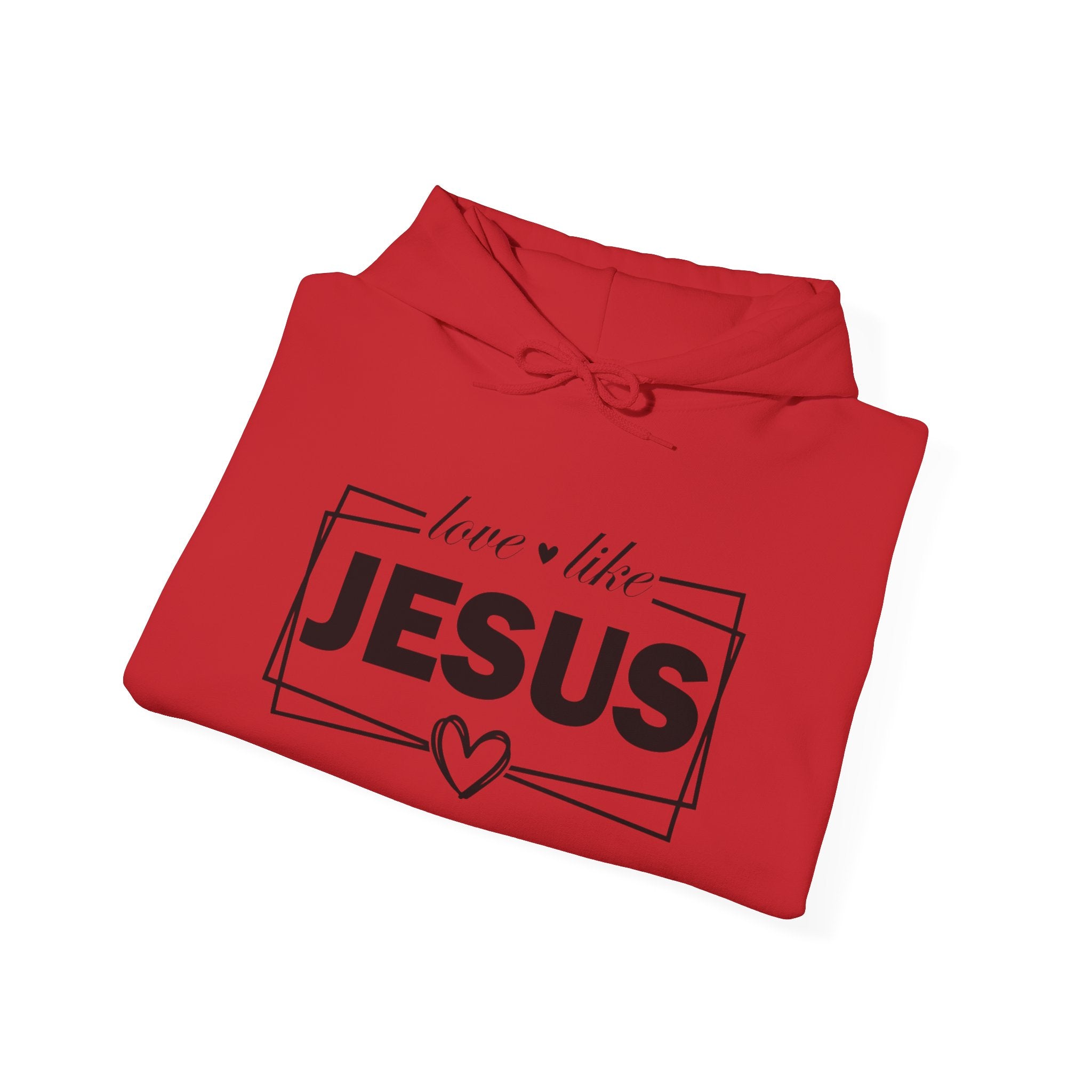 Love like Jesus Hoodie | Faith Christian Heart Sleeve Design