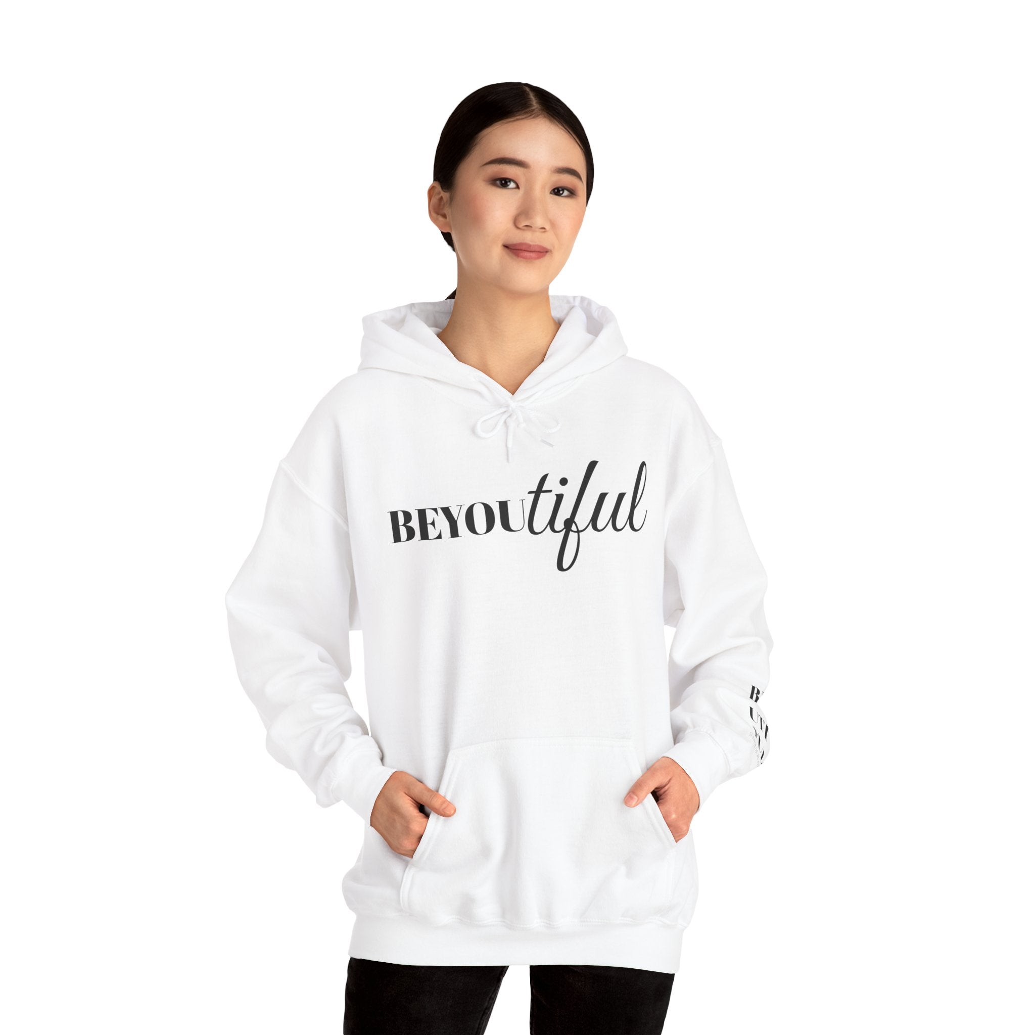 BEYOUtiful Hoodie | Faith Christian Heart Sleeve Design