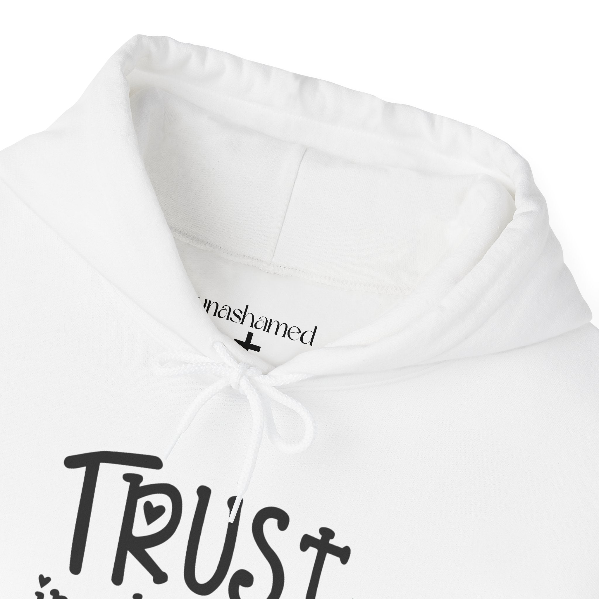 Trust in the Lord Hoodie | Faith Christian Heart Sleeve Design
