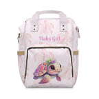Girls Turtle Baby Diaper Backpack with "Psalm 46:5" Scripture