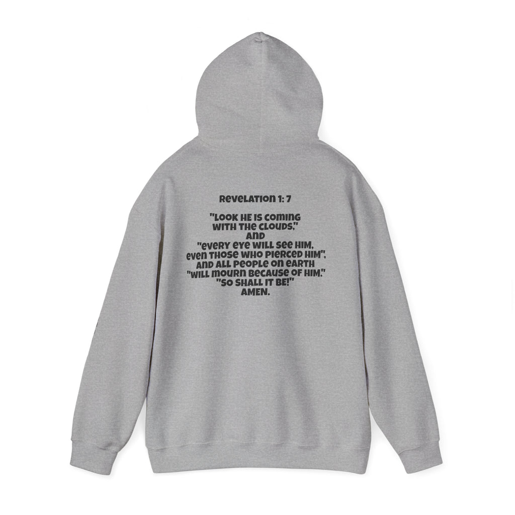 Men & Women Hoodie (Unisex) - Revolation 1: 7 Cross Hoodie | Bible Verse Scripture