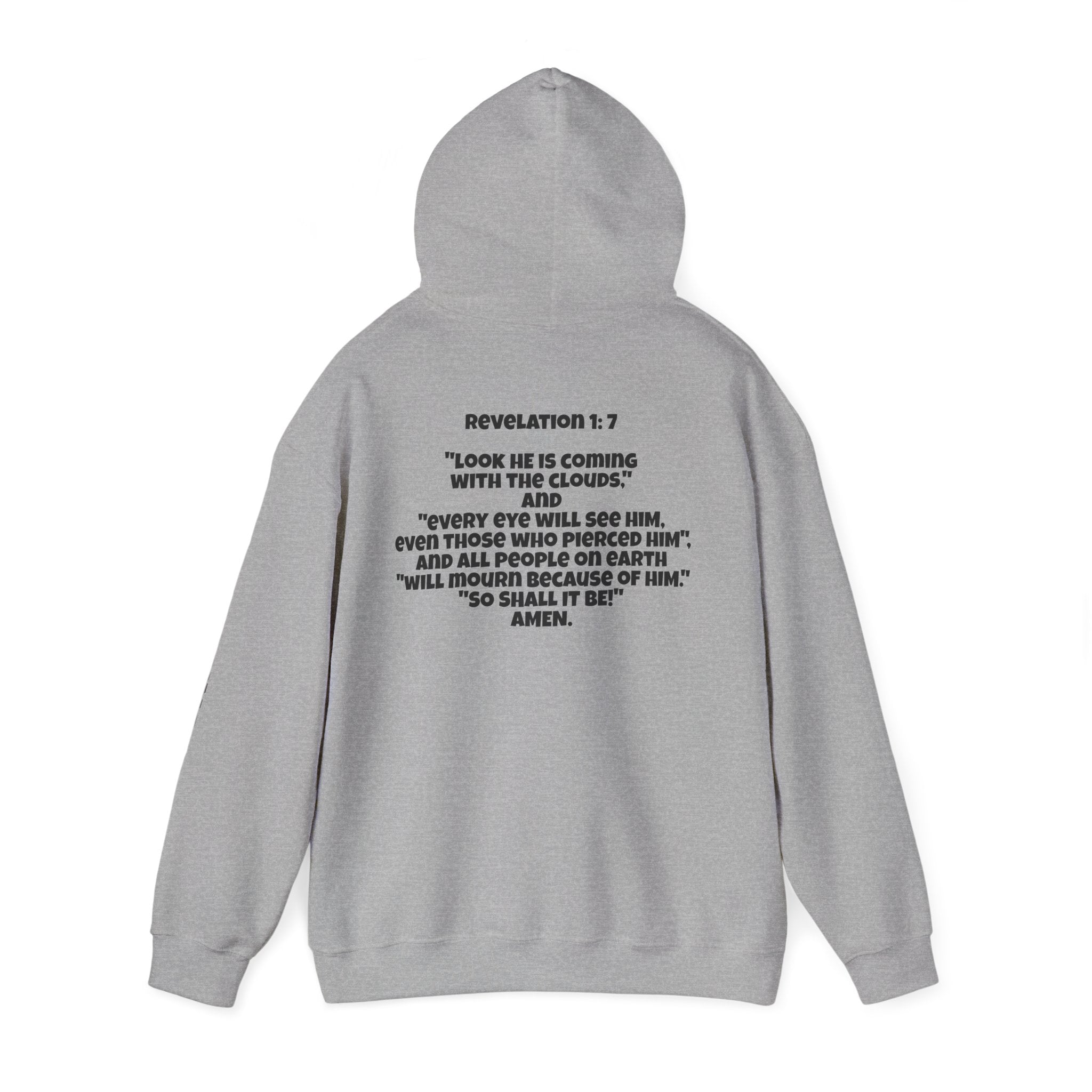 Men & Women Hoodie (Unisex) - Revolation 1: 7 Cross Hoodie | Bible Verse Scripture