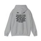 Men & Women Hoodies (Unisex) - Matthew 7:7 Cross Hoodie | Bible Verse Scripture