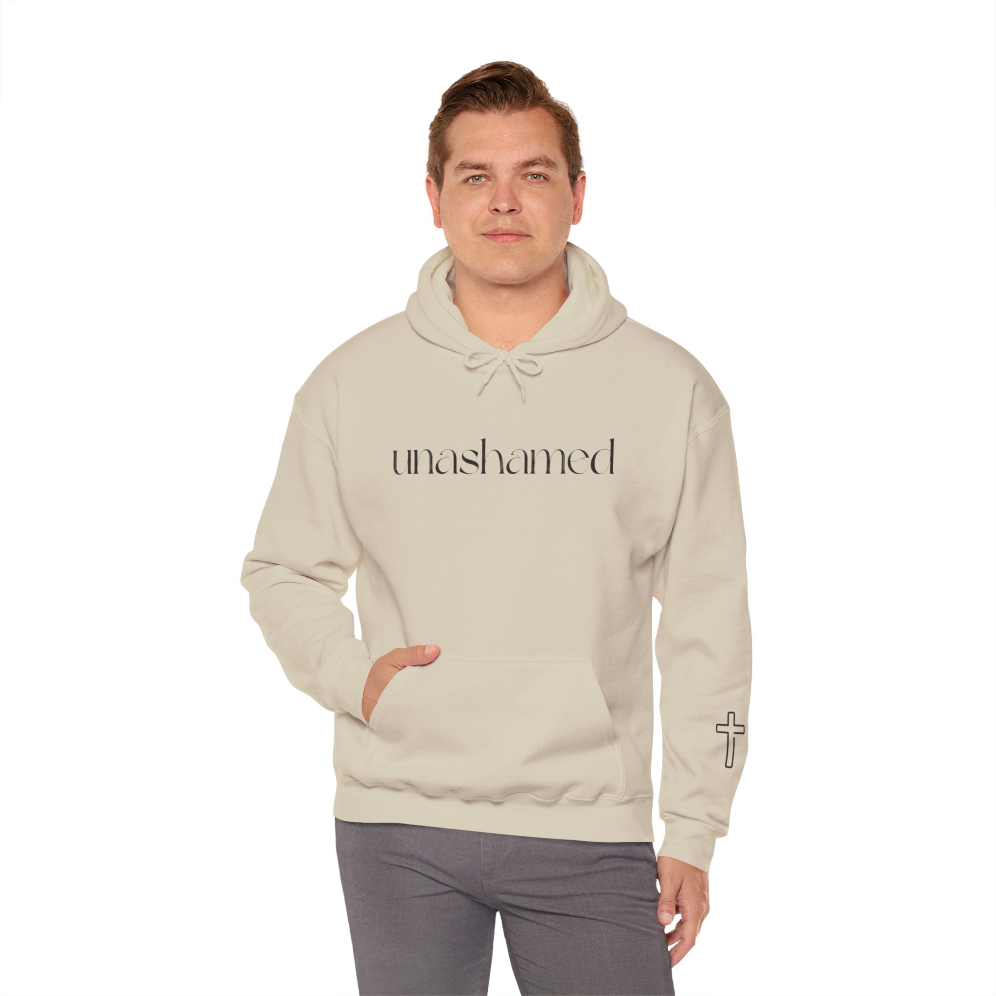 Men & Women Hoodies (Unisex) - I am UNASHAMED black font