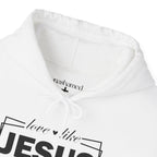 Love like Jesus Hoodie | Faith Christian Heart Sleeve Design