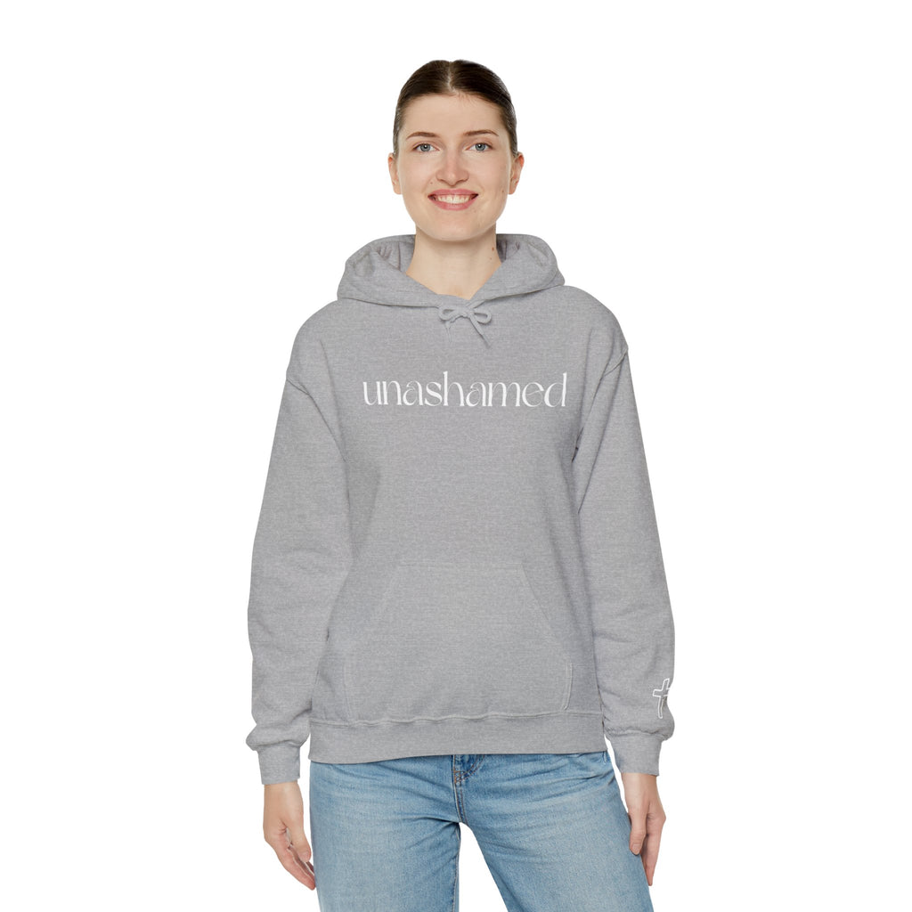 Men & Women Hoodies (Unisex) - I am UNASHAMED white font
