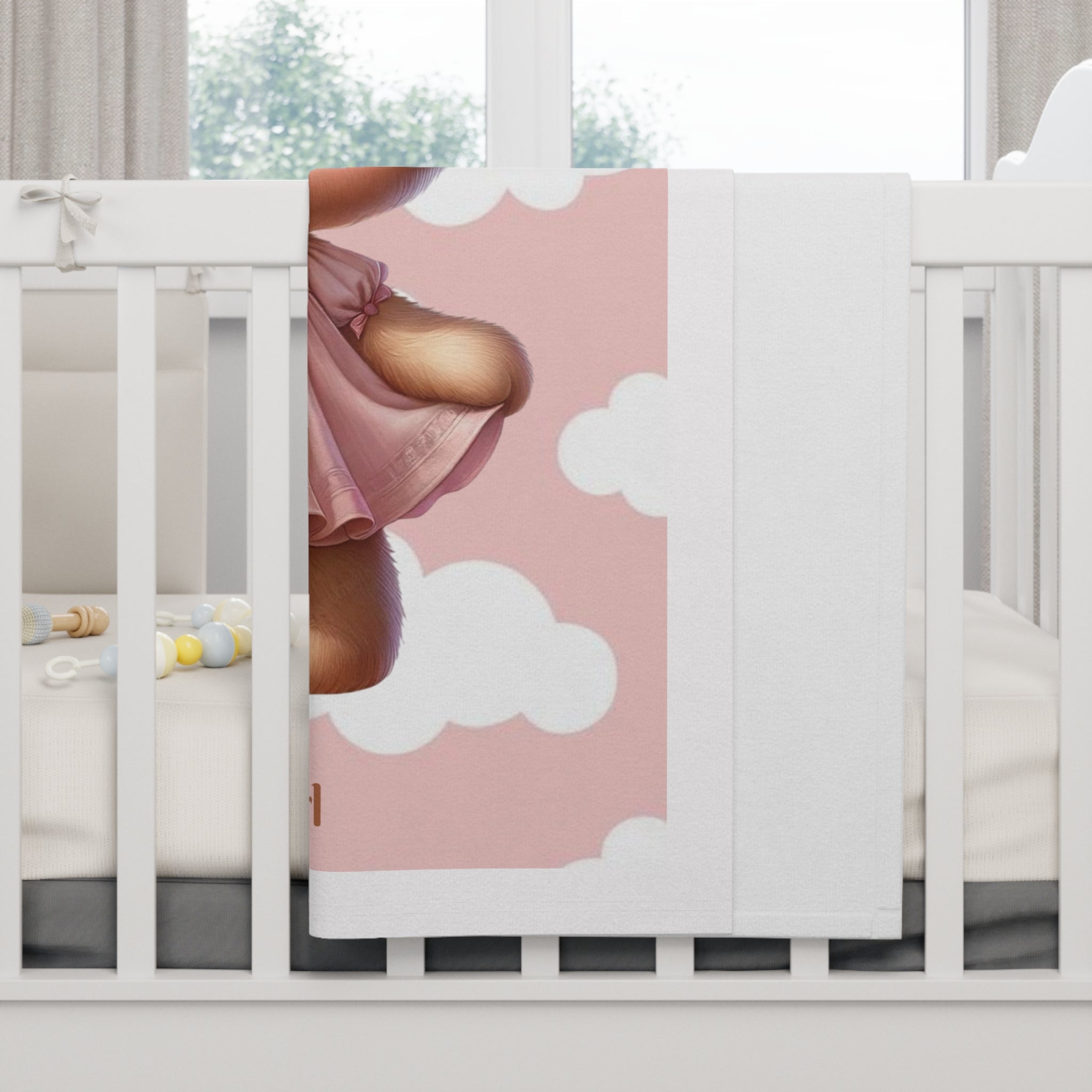 Girls Bear Baby Blanket with "Psalm 46:5" Scripture