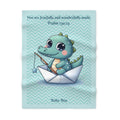 Boys Crocodile Baby Blanket with "Psalm 139:14" Scripture