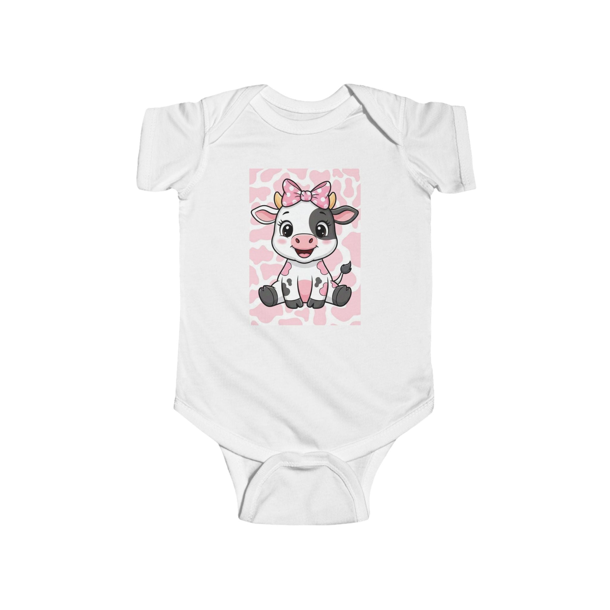 Girls Cow Infant Bodysuit with "Psalm 46:5" Scripture