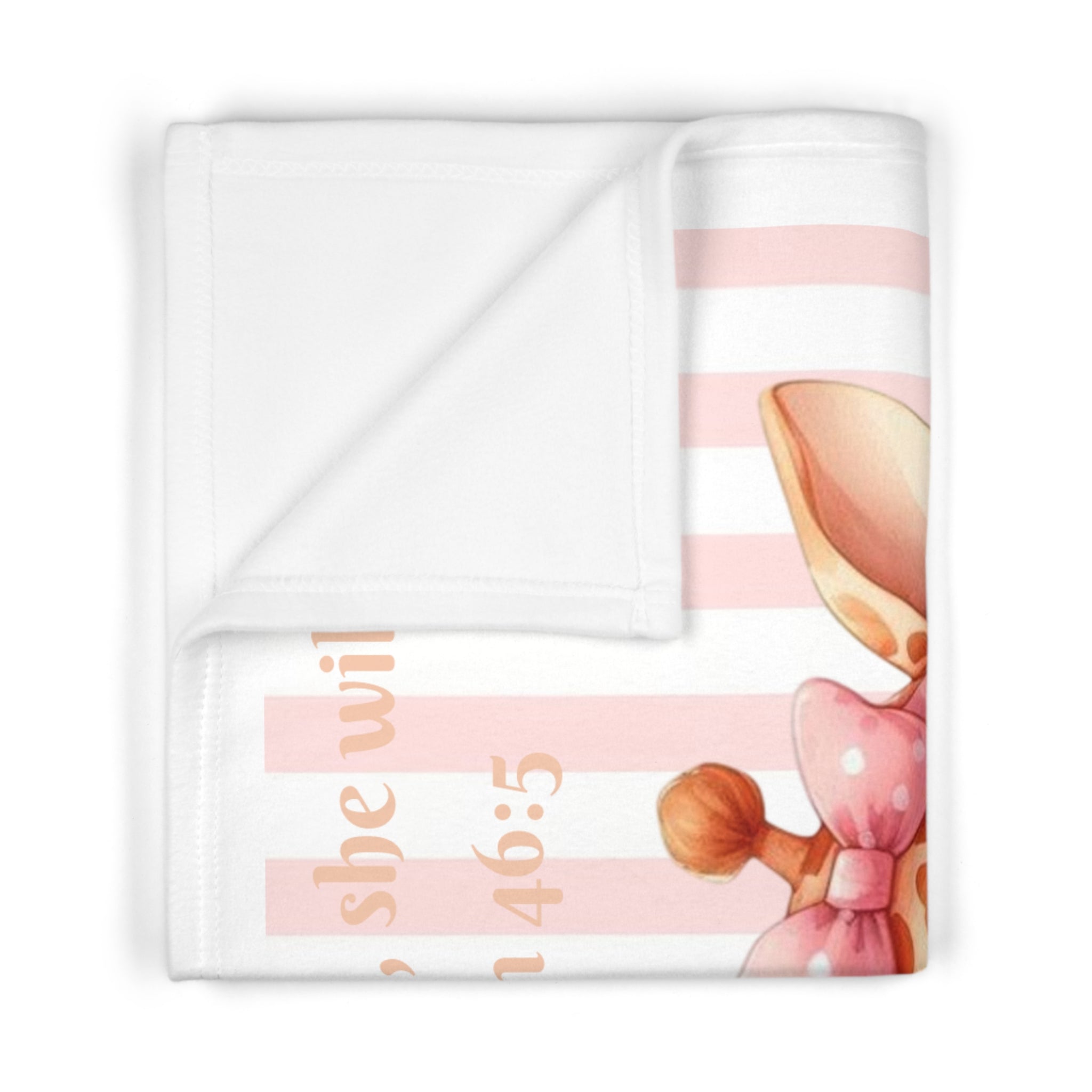 Girls Giraffe Baby Blanket with "Psalm 46:5" Scripture