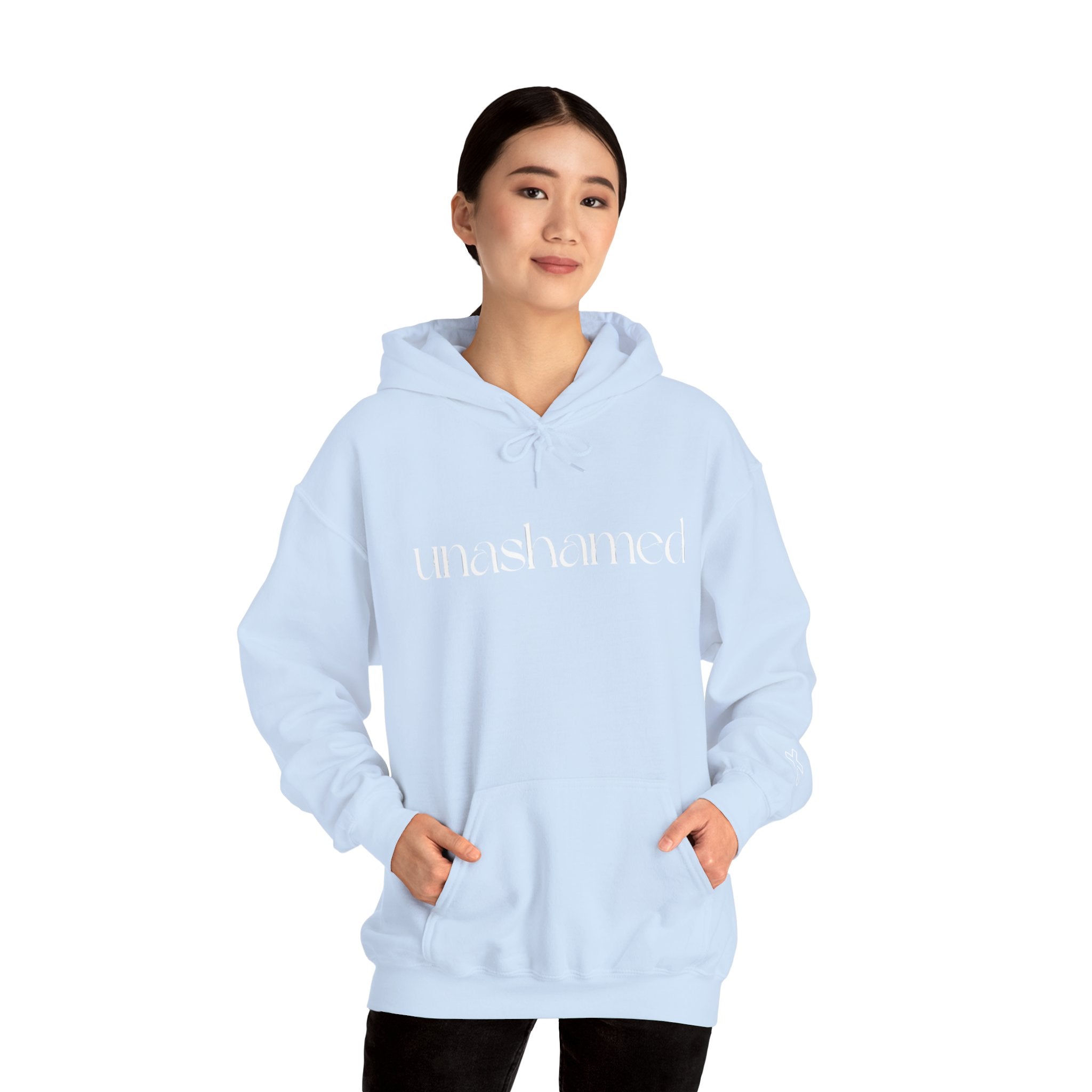 Men & Women Hoodies (Unisex) - I am UNASHAMED white font