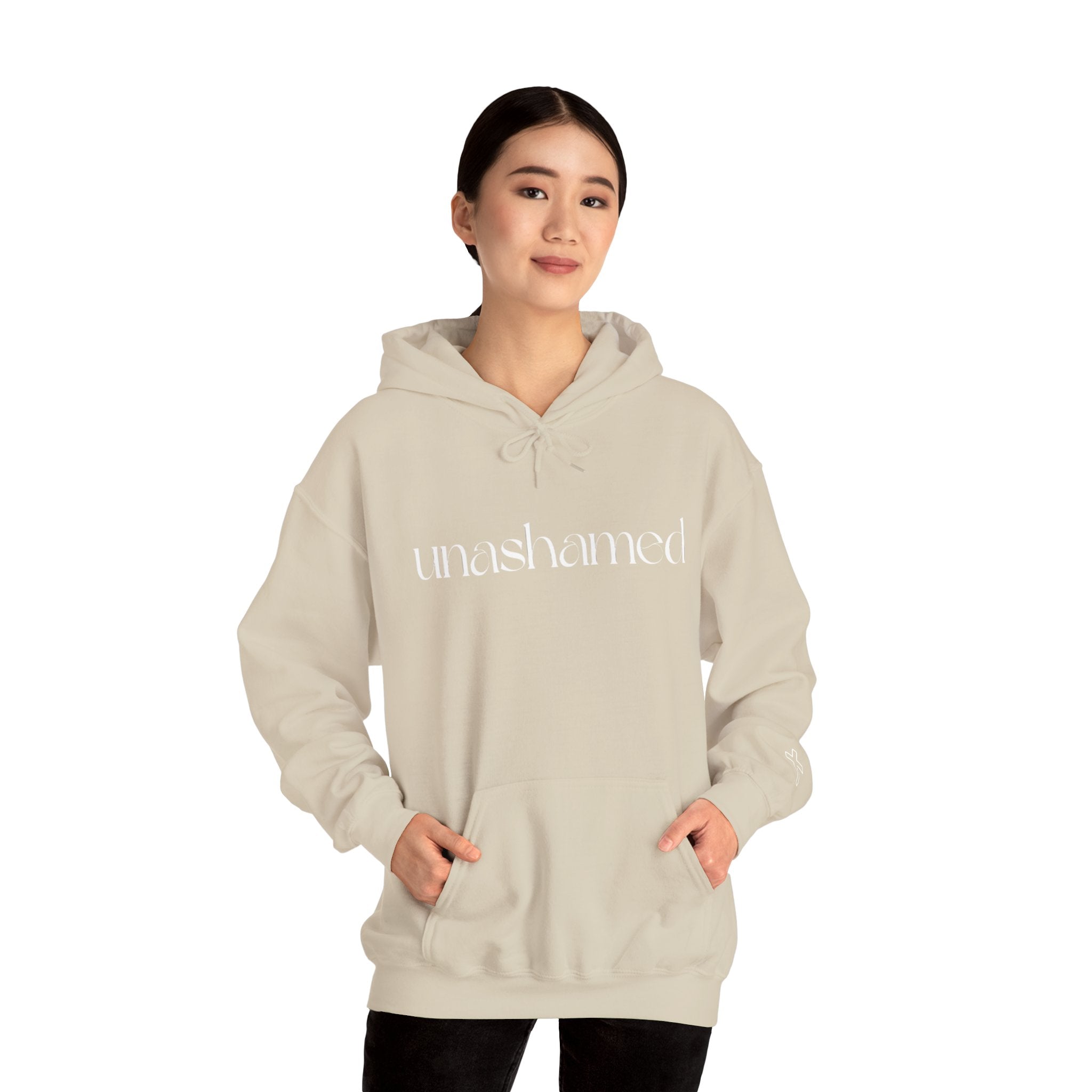 Men & Women Hoodies (Unisex) - I am UNASHAMED white font