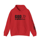 God is Within Her Hoodie | Faith Christian Heart Sleeve Design
