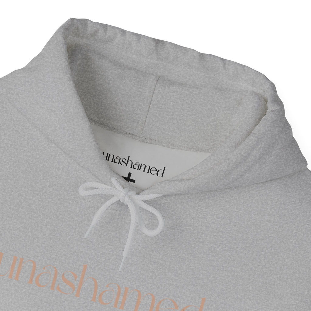 Men & Women Hoodies (Unisex) - I am UNASHAMED beige font