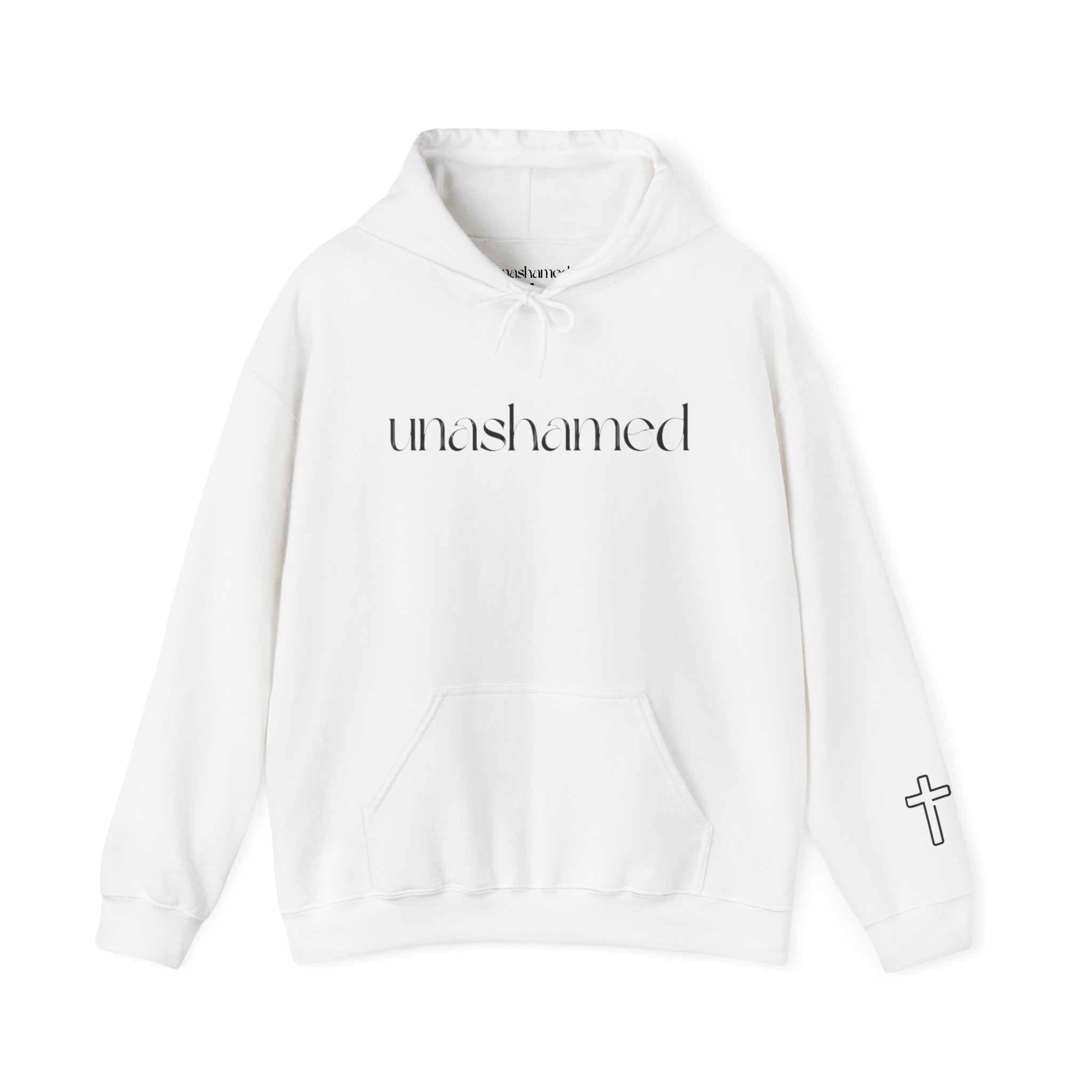 Men & Women Hoodies (Unisex) - I am UNASHAMED black font