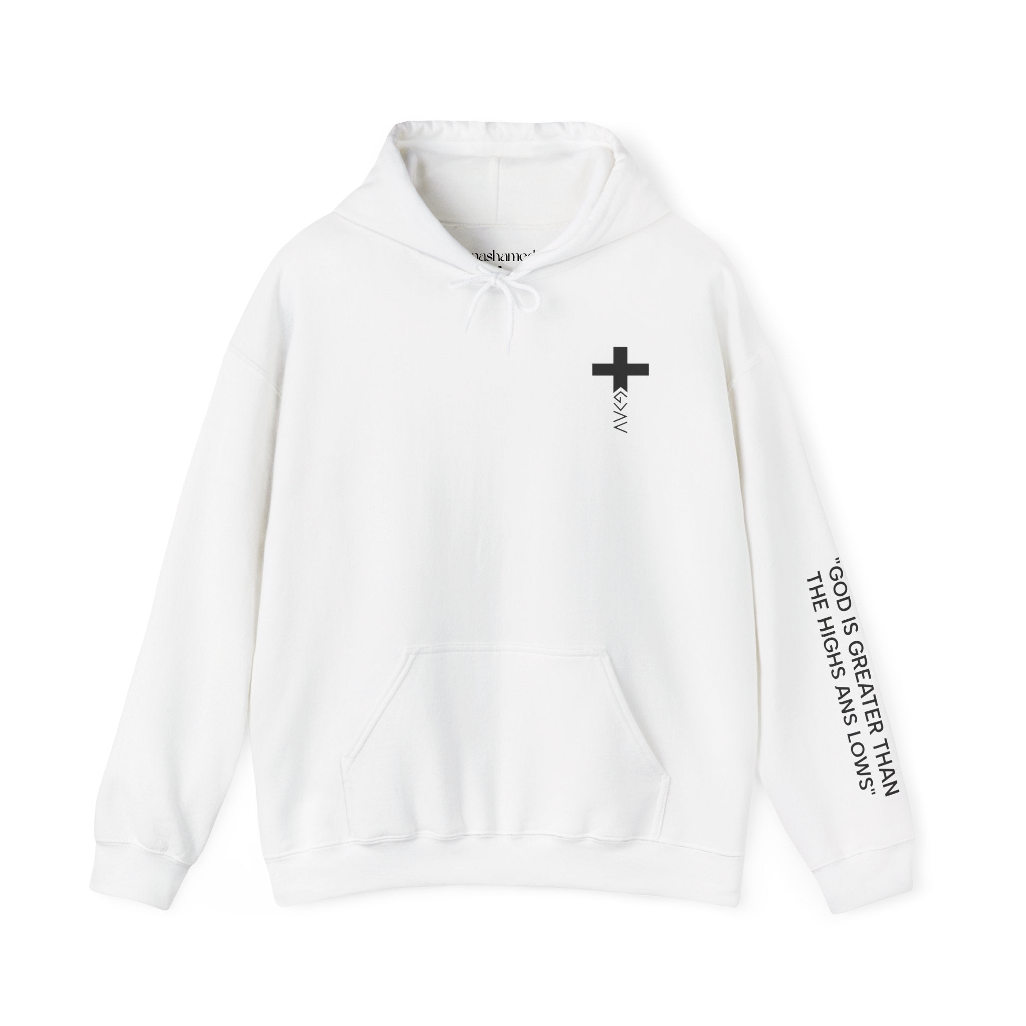 Men Hoodie - Romans 8:39 | GOD IS GREATER THAN MY HIGHS AND MY LOWS