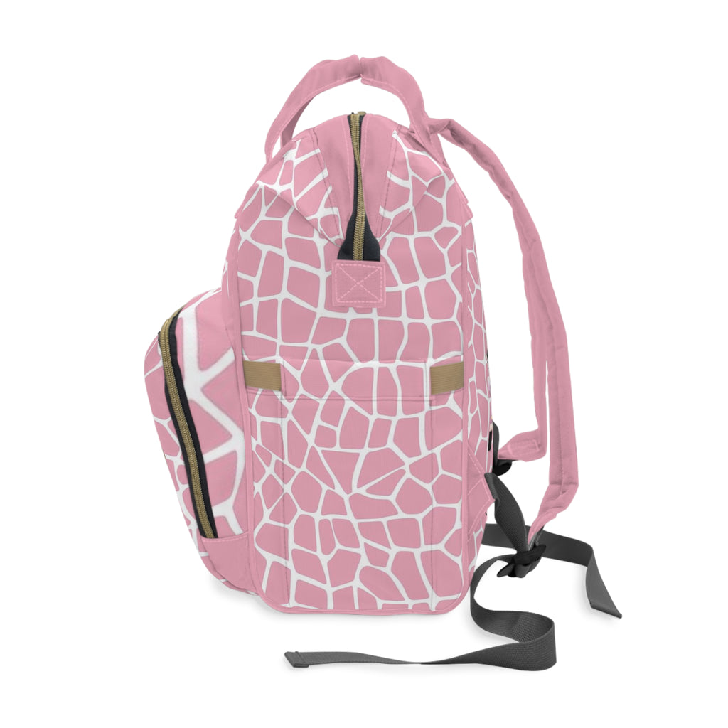 Girls Safari Baby Diaper Backpack with "Psalm 46:5" Scripture