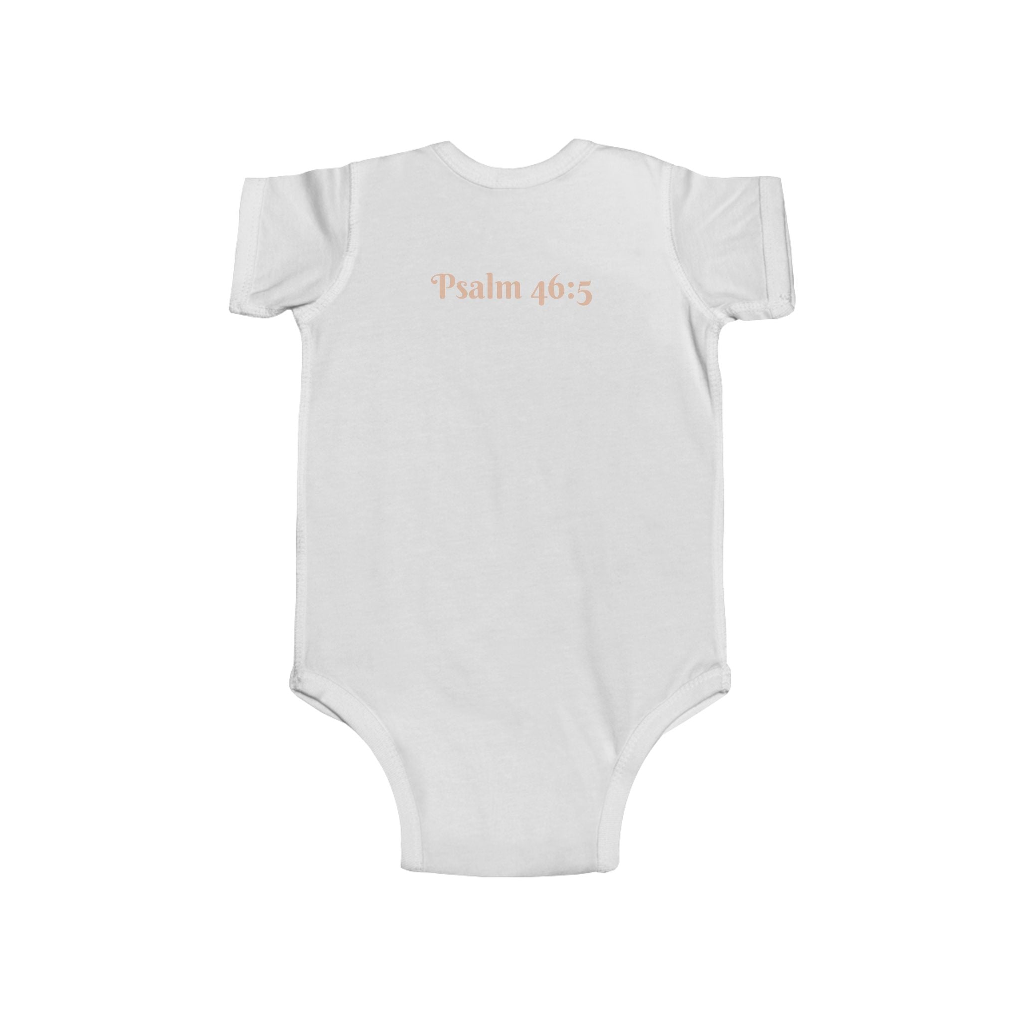 Girls Giraffe Infant Bodysuit with "Psalm 46:5" Scripture