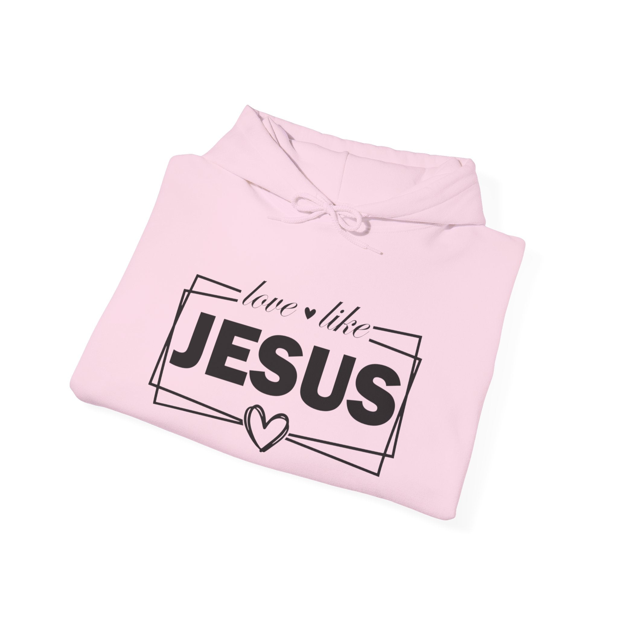 Love like Jesus Hoodie | Faith Christian Heart Sleeve Design