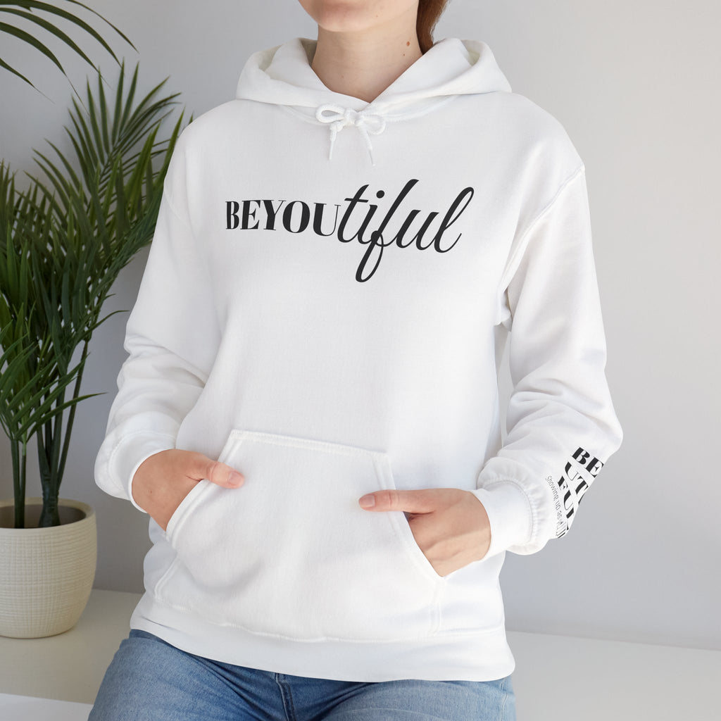 BEYOUtiful Hoodie | Faith Christian Heart Sleeve Design